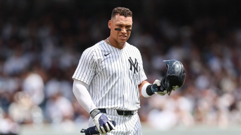 Aaron Judge throws to bases; return to right field still TBD